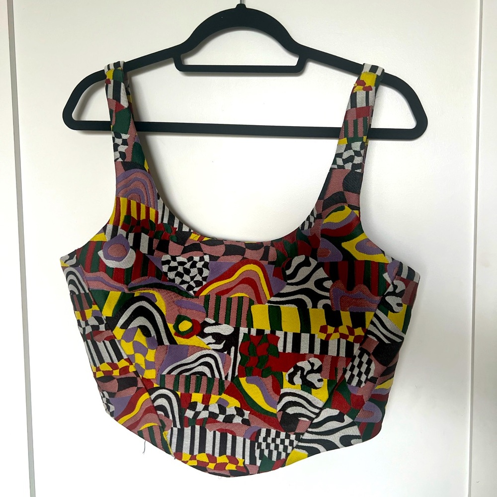 Tyler McGillivary Eliza Corset in Dizzy Jacquard Size L